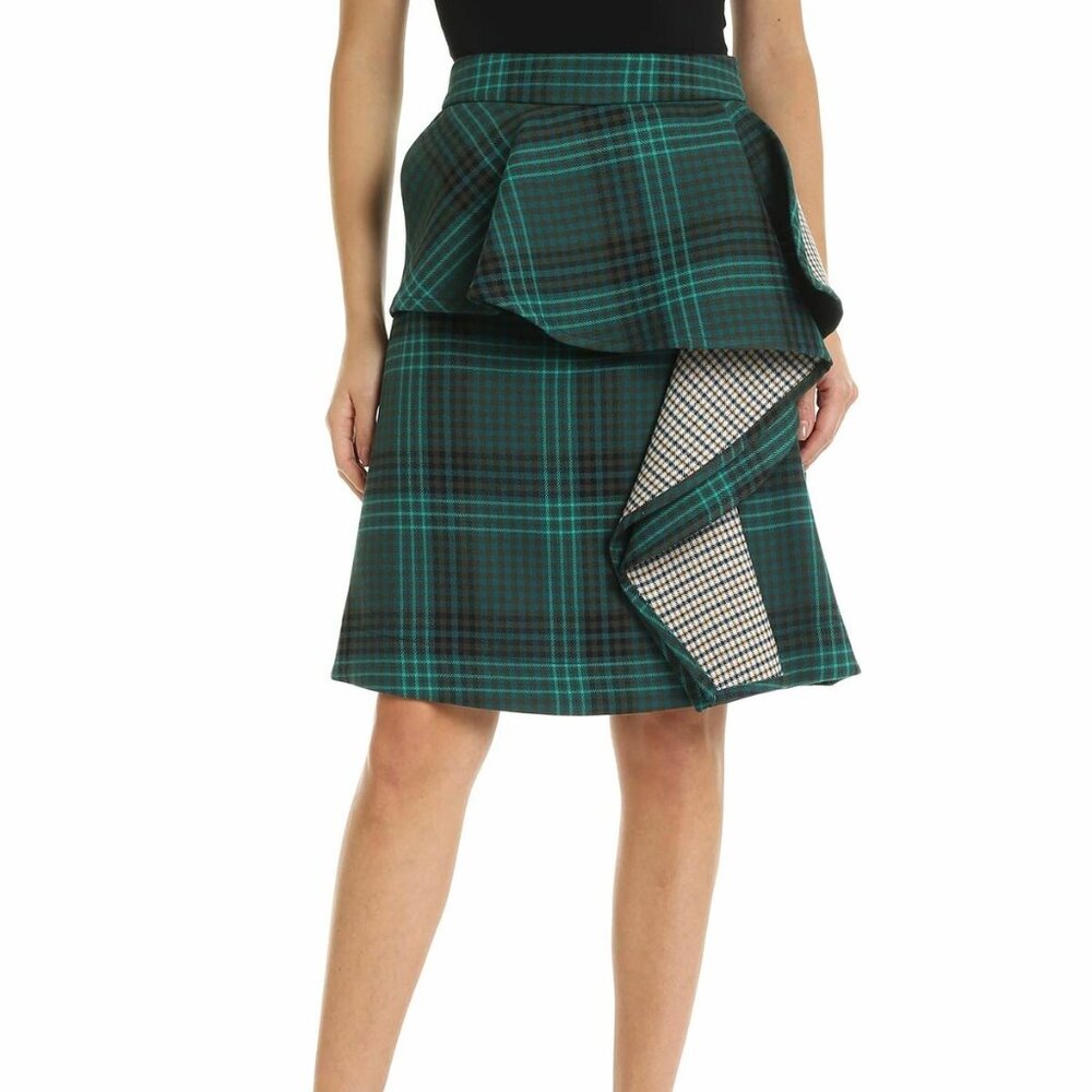 See by Chloé Green tartan print skirt size 40